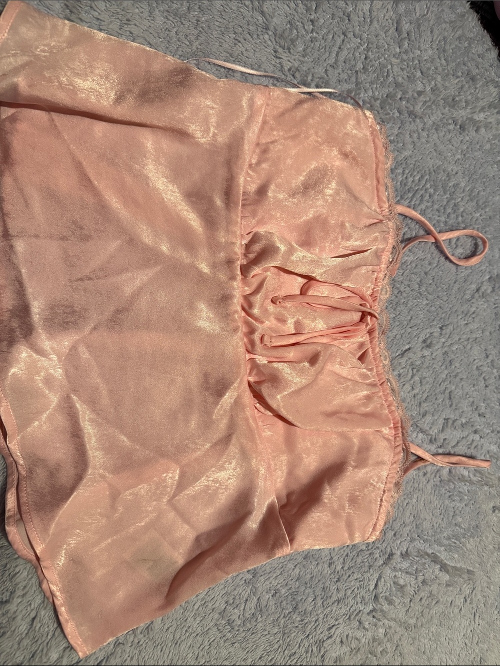 No Boundaries Shimmery Light Pink Satin Cami
